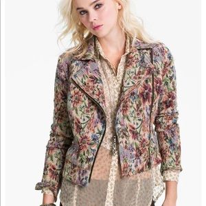 Free People Tapestry Moto Jacket - Size 6